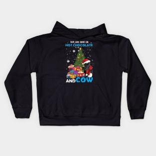 Cow Christmas Light Tree Cow Xmas Snow Lover Kids Hoodie